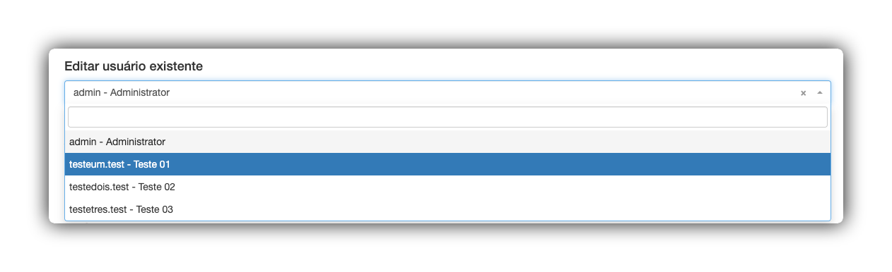 select an existing user
