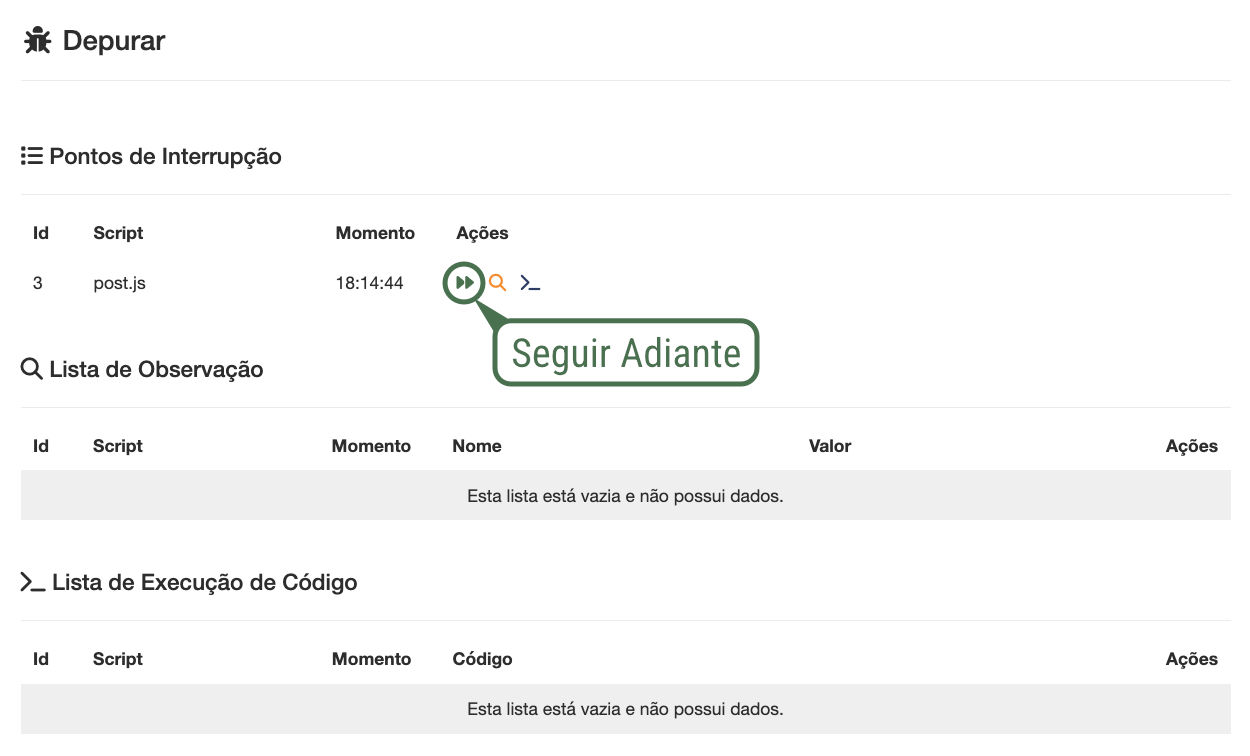 Debug - Seguir Adiante