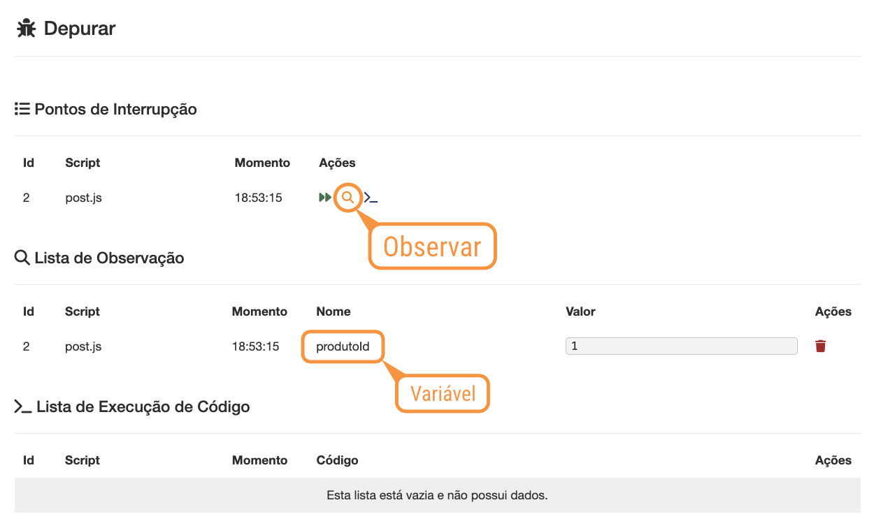 Debug - Observar