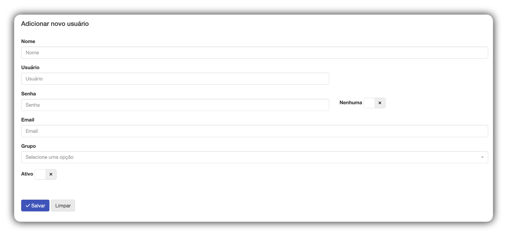 Creare utilizator nou